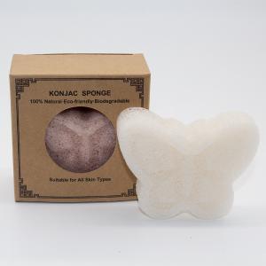 HIJU Bamboo Charcoal Natural Konjac Sponge Butterfly Bath Sponge For Dry Skin