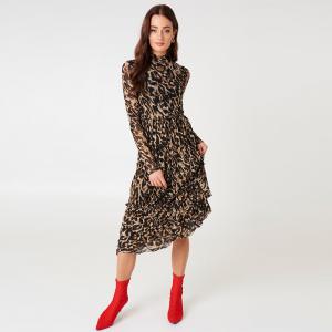 China Fashion Women Leopard Print Long Sleeve Women Maxi Dresses supplier