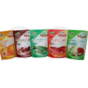 China Zipper Resealable Stand Up Pouches For Food Packaging Fruit Chips supplier