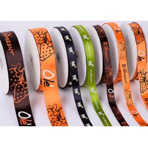 China White Custom Printed Ribbon Eco Friendly Soft Thin Attractive Look Polyester supplier