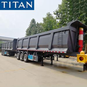 TITAN 3 axle hydraulic tractor rock semi tipper trailer for sale