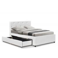 China Sunny Modern Faux Leather Storage Bed Double Size With Drawers OEM on sale