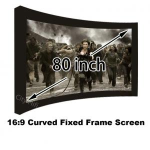 Top Quality 3D Theater Screen 80Inch 16:9 Format Wall Mount Fixed Frame Projection Screens