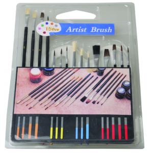 Escovas de pintura seguradas longas magros, grupo de escova personalizado T da pintura com paleta plástica