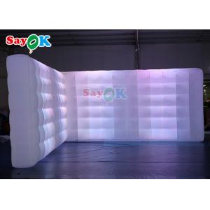 China Oxord Cloth Inflatable Photo Booth Backdrop Led Wall Lighting Colorful Inflatable Led Photo Booth Wall supplier