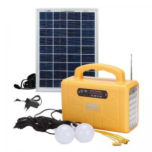 12v 7000mAh Small Solar Lighting System With 3 Led Bulb Kit And Mp3 FM Radio