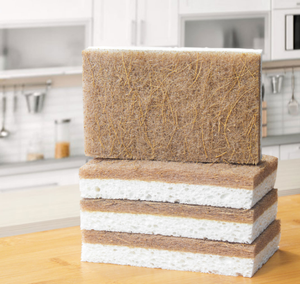 China Coconut Shell Fiber / Sisal And Celulose Sponge For Kitchen Natural Biodegradable Materials Dishwashing Artifact on sale