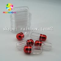 China Clear capsule plastic medicine bottle , sex pill container with aluminum foil gold cap on sale