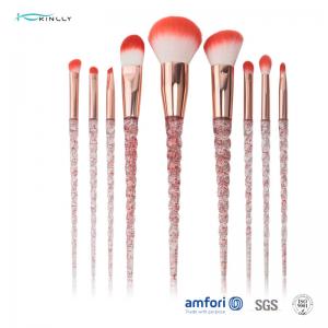 China Spiral Plastic Handle Makeup Brush Gift Set Rose Gold Ferrule Private Label supplier