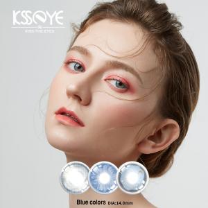 KSSEYE Sparkle Natural Blue Contact Lenses Real Colored Contacts 14.2mm