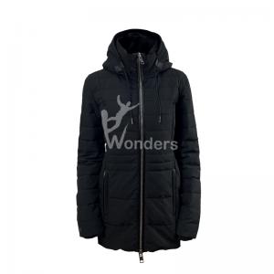 Detachable Hooded Parka long down puffer coat Woman's Long Sleeve