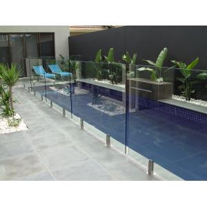 Glass Swimming Pool Fencing , 85% Light Transmittance Glass Pool Safety Fence