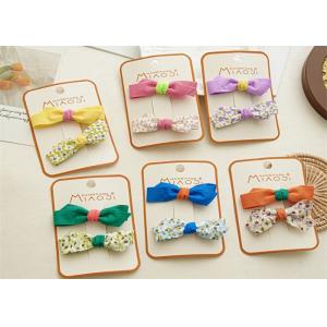 ins DIY girls accessories sweet floral fabric irregular bow duck mouth clip cute girl candy hair clip