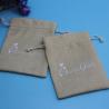 China Reused Biodegradable Jute Drawstring Bag Silk Printing lightweight wasy to use wholesale