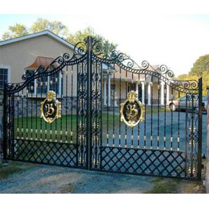 China Black Mat Ornamental Fences And Gates / Decorative Metal Garden Gates supplier