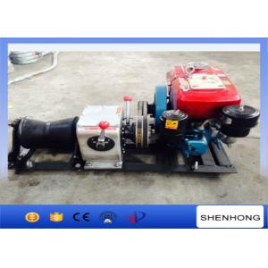 Cylindrical Shape Diesel Cable Winch Steel 1 Ton For Transmission Line Erection