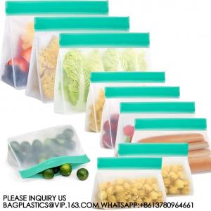 Reusable Food Storage Bags, Stand Up Food Grade Bags Leakproof Washable Freezer Bags,3 Gallon Bags Sandwich Bags