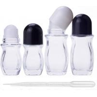 China H6.85in D2.68in Glass Cosmetic Containers Round Octagonal Perfume Roller Bottles on sale