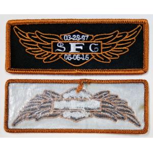 China SFG Merrow Border Iron Embroidery Patches For Uniform Sportwear supplier
