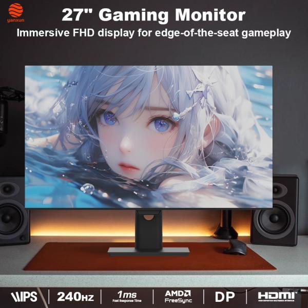 27-Inch Widescreen Gaming Monitor: 2560x1440 2K IPS Panel (178° Wide Viewing Angles), 240Hz High Refresh Rate with Motion Blur Reduction (Smooth Visuals for Fast-Paced Games)