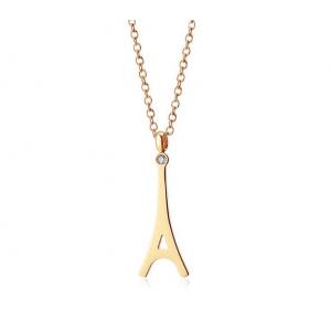 Eiffel Tower Pendant Stainless Steel Necklace 18K Gold Plating Fashion Jewelry Necklace