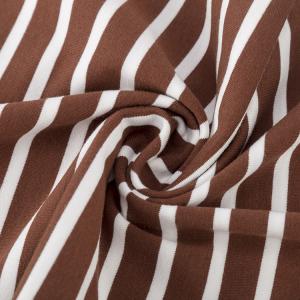 190gsm Striped Knit Fabric Yarn Dyed Pure Cotton Breathable T Shirt Cloth