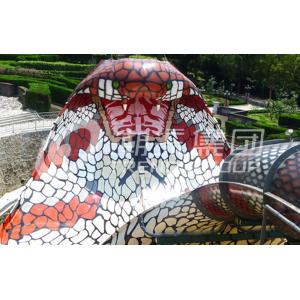 China King Cobra Fiberglass Water Slides With The Slide Length Of 112m for Water Park wholesale