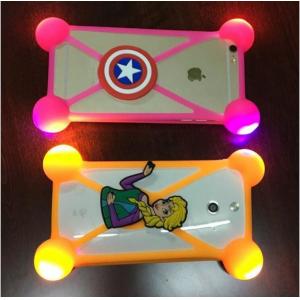 China Hot Sale Universal Silicone Phone Case 3D Cartoon LED Flash Light Phone Cover For Iphone Accessories supplier