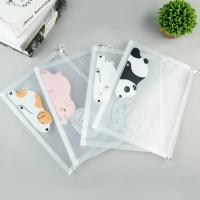 China Document PVC Pencil Pouch A5 Packaging Waterproof Plastic Zipper Vinyl Stationery Bag on sale