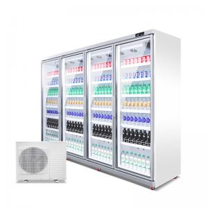 China With remote system Vertical glass door display showcase supermarket drink chiller refrigerator supplier