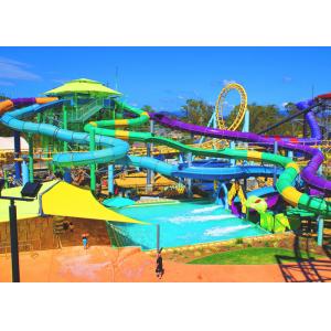China Attractive Spiral Open Tube Water Park Water Slide 1m Diameter 3 Guests Per Time wholesale
