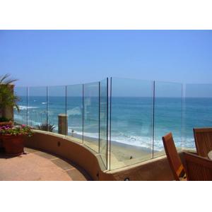 Seaside Outdoor Glass Panel Railings , Toughened Glass Deck Railing 12mm