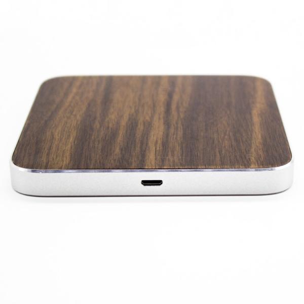 Micro USB Port Wooden Qi Wireless Charger , Portable iPhone Charging Station