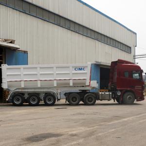 35 Ton Tri Axle Tipper Semi Trailer With Hydraulic Mechanic Suspension