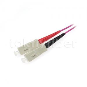 China OM4 Duplex Fiber Optic Patch Cable LSZH Violet Jacket SC To SC 3.0mm 850nm supplier