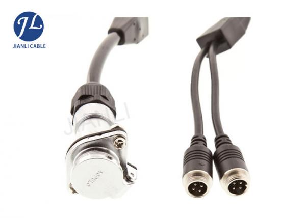 CCTV DVR Dual Camera Extension Cable For Cars 7PIN Trucks to Trailers Caravans