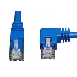 Left Angle Network Data Cable / Cat 6 Patch Cable RJ45 Gold Plated Male Connector