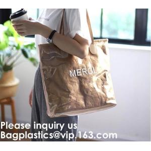 Washable Paper Bag Waterproof Shopping Tote Bags Tyvek Bags,Embroidered / Silk Screen Printed /  Transfer Print / Sublim