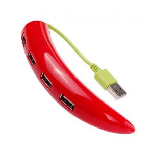 China Red Green Cartoon Chili Shape USB 2.0 HUB Splitter Adapter supplier