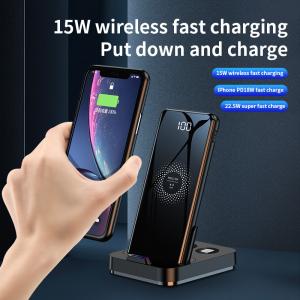 Black Samsung Fast Charge Wireless Charging Pad , 10000mah Power Bank 15w