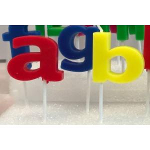 China Dripless Alphabet Letter Candles With White Plastic Holder For Birthday Party supplier