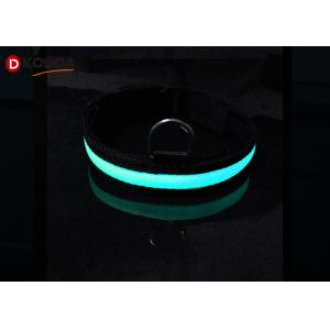 Nylon Night Safety Pet Flashing LED Flashing Dog Collar , Size S / M / L Easy Walk Dog Collar