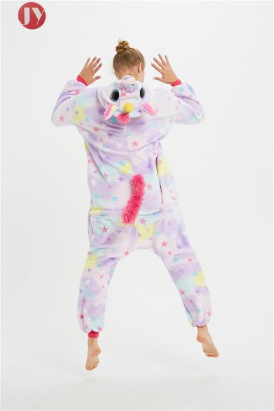 Women rainbow star fluffy Flannel Pijamas Animal Onesie kigurumi For Wholesale