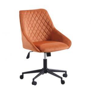 China Industrial Yellow Velvet Comfortable Upholstered Office Chair  With Padded Seat supplier