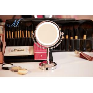 China LED makeup mirror light double sided battery charge 1X/5X magnifying desktop mirror supplier