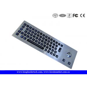 LED Backlight Industrial Stainless Steel Keyboard with Trackball , 64 Keys