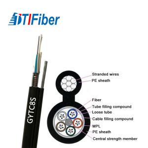 China PE Outer Sheath Fiber Optic Network Cable Outdoor GYFTC8S Steel Wire Stranded supplier