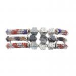 Silver Metallic Lava Zircon Bar Bracelet Multi Color For Brithday Gift