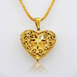 China Locket Pendants jewelry classic heart-shaped box pendan 18k gold plating jewelry supplier