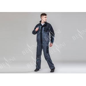 Dark Gray Heavy Duty Work Suit Work Wear Jackets And Pants With Zipper Closure